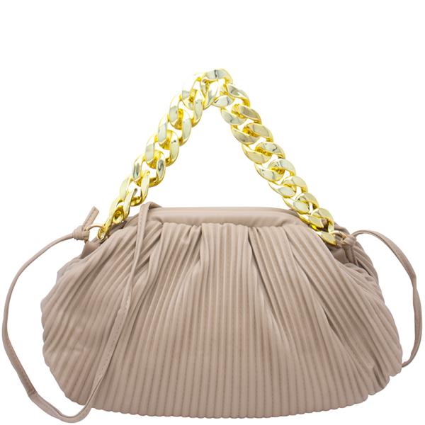 CHIC DESIGN CHAIN LINK HANDLE BAG