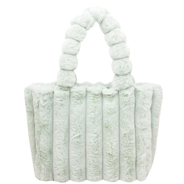 ALL OVER FUR SOFT ZIPPER HANDLE TOTE BAG