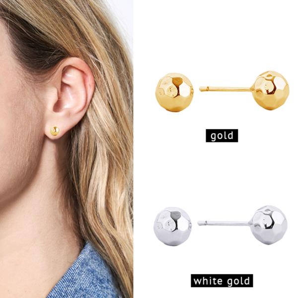 14K GOLD/WHITE GOLD DIPPED POST EARRING