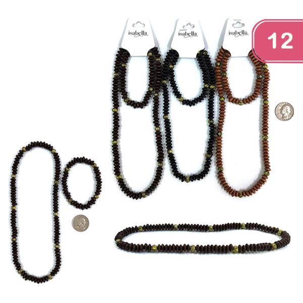 FASHION WOODEN BEAD CHOKER (12 UNITS)