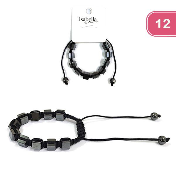 FASHION FLAT BEAD BRACELET (12 UNITS)