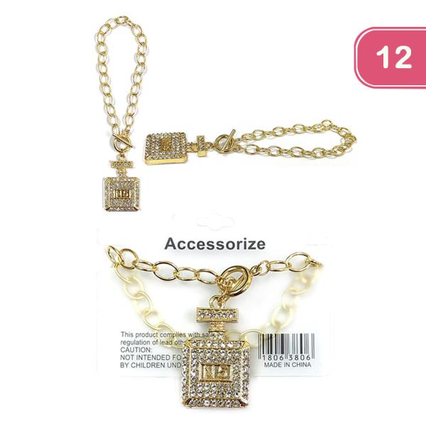 FASHION RHINESTONE PERFUME CHARM  12 UNITS