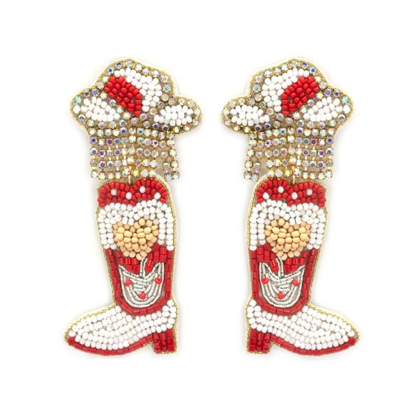 SEED BEAD COWGIRL BOOTS POST ER