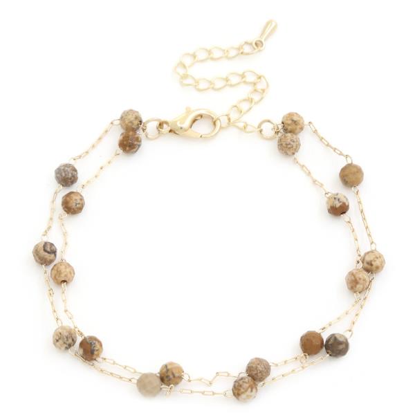 BEADED OVAL LINK BRACELET