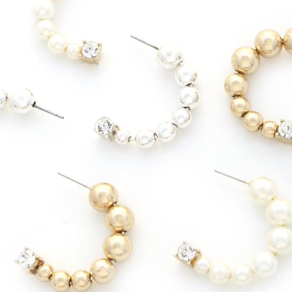 BEADED OPEN CIRCLE EARRING
