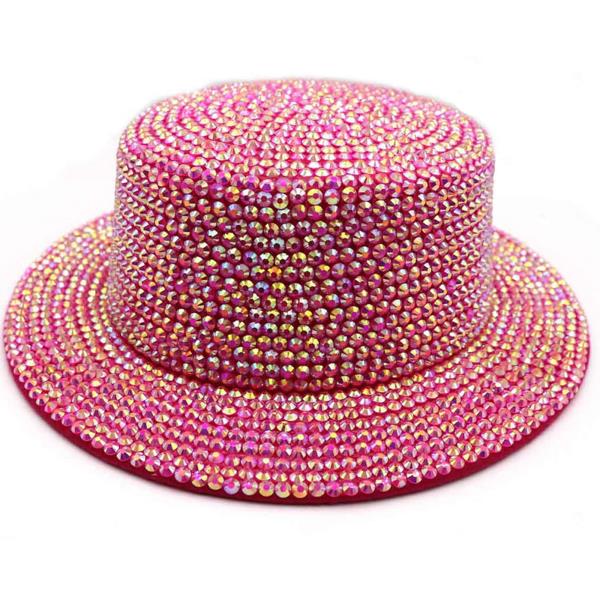 RHINESTONE FLAT HEAD FEDORA