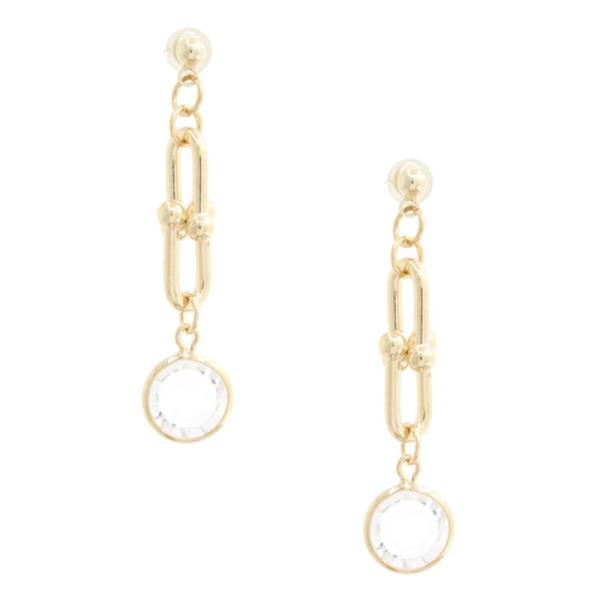 SODAJO ROUND CRYSTAL DANGLE EARRING
