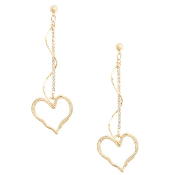 SODAJO HEART RHINESTONE GOLD DIPPED EARRING