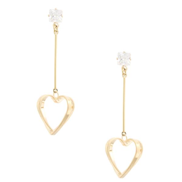 SODAJO HEART CZ GOLD DIPPED EARRING