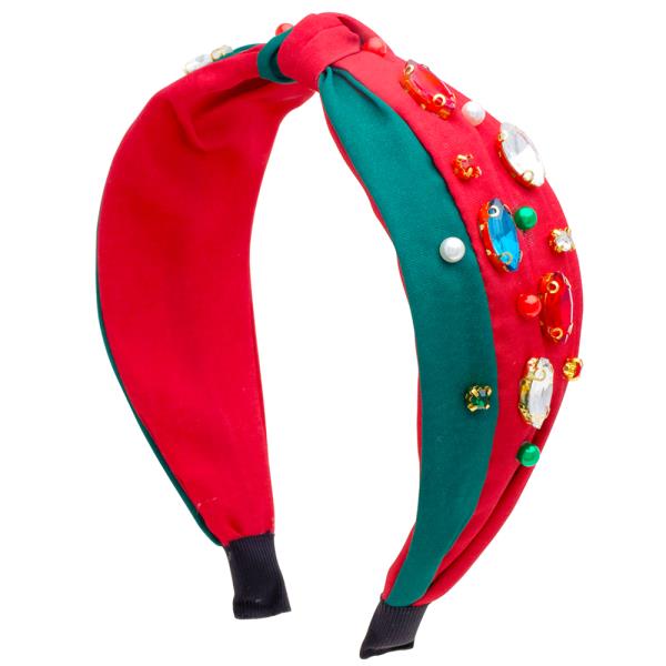 CHRISTMAS STONE PEARL STUDDED HEADBAND