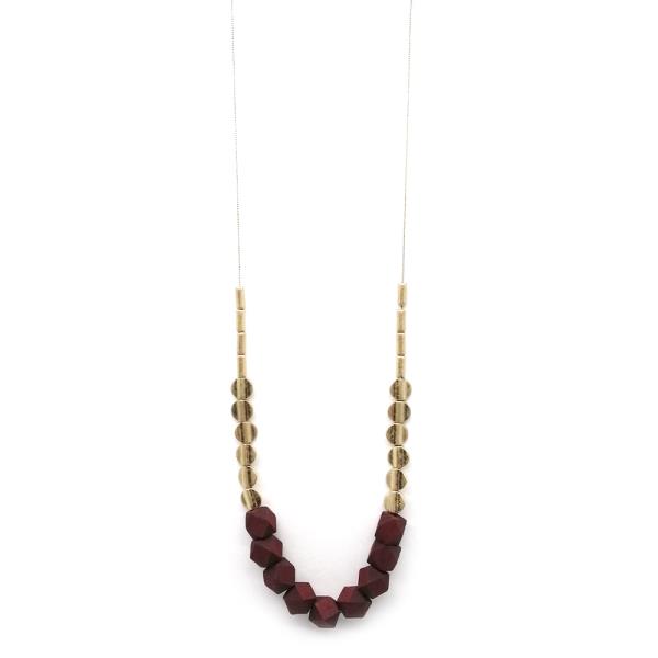 WOOD METAL NECKLACE