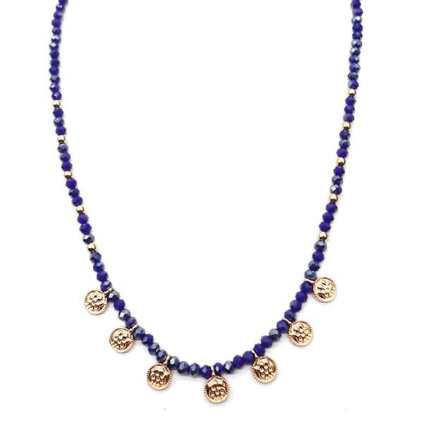 BEAD ROUND COIN NECKLACE
