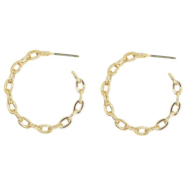 BRASS METAL HOOP EARRING