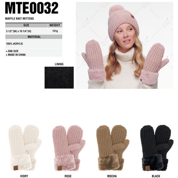 CC WAFFLE KNIT MITTENS