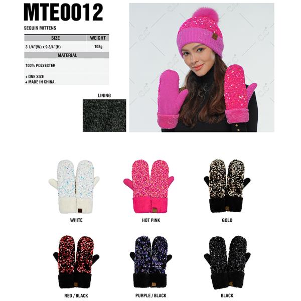 CC SEQUIN MITTENS GLOVES