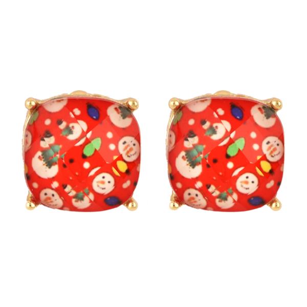 CHRISTMAS ACETATE STUD EARRING