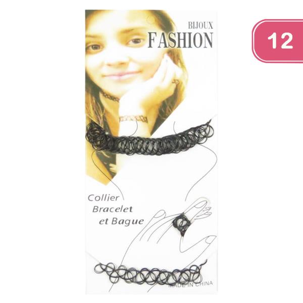 FASHION COLLIER BRACELET ET BAGUE (12 UNITS)