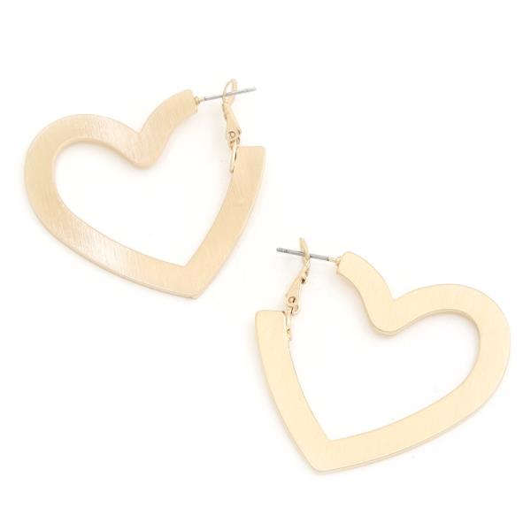 BRUSHED METAL HEART EARRING