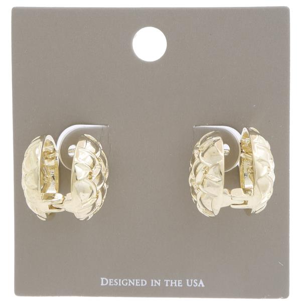 ROUND TEXTURE METAL EARRING