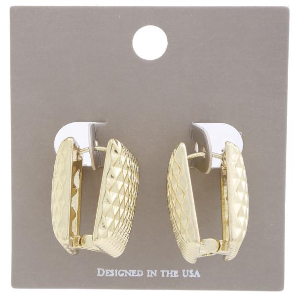 METAL TEXTURE RECTANGLE EARRING