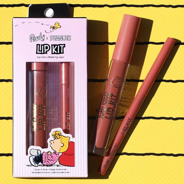 RUDE COSMETICS PEANUTS LIP LINER MATTE LIP COLOR KIT NOISE KISS