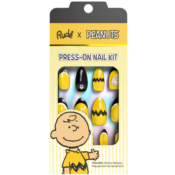RUDE COSMETICS PEANUTS PRESS ON NAIL KIT CHARLIE