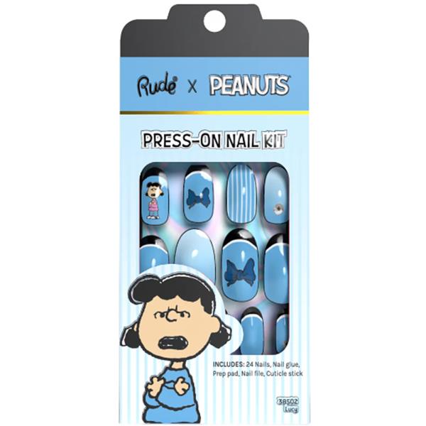 RUDE COSMETICS PEANUTS PRESS ON NAIL KIT LUCY