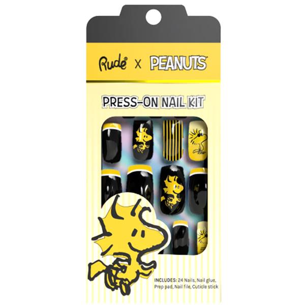 RUDE COSMETICS PEANUTS PRESS ON NAIL KIT WOODSTOCK