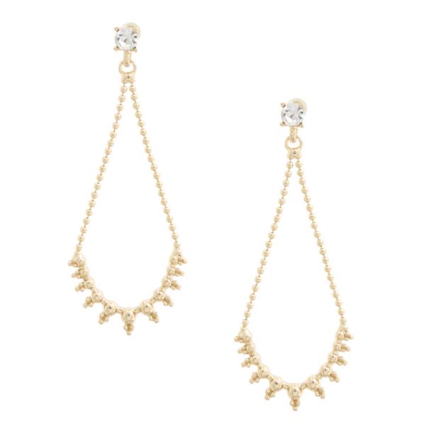 LONG TEARDROP BEADED DANGLE EARRING