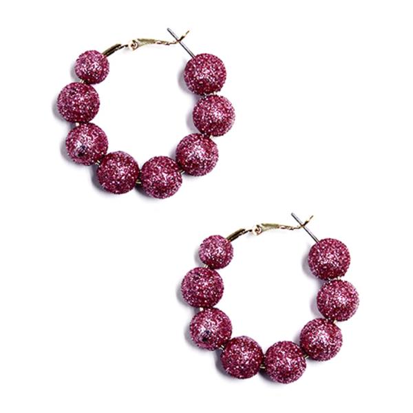 GLITTER BALL HOOP EARRING
