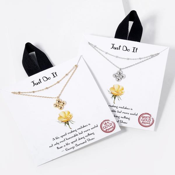 18K GOLD RHODIUM DIPPED JUST DO IT NECKLACE