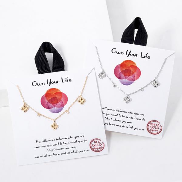 18K GOLD RHODIUM DIPPED OWN YOUR LIFE NECKLACE