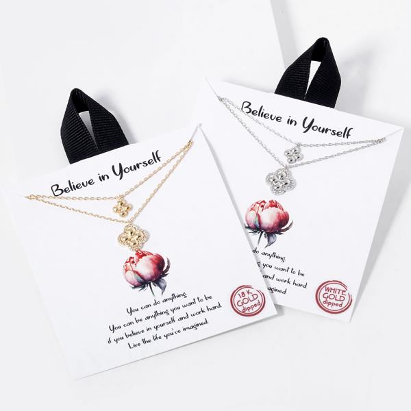 18K GOLD RHODIUM DIPPED BELIEVE IN YOURSELF NECKLACE