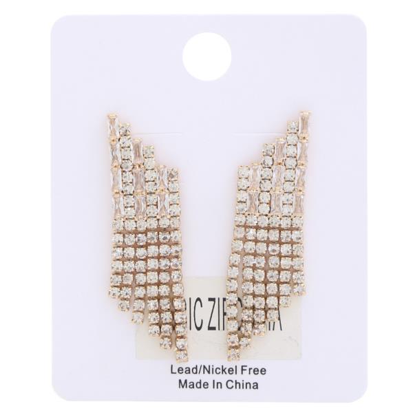 RHINESTONE METAL EARRING