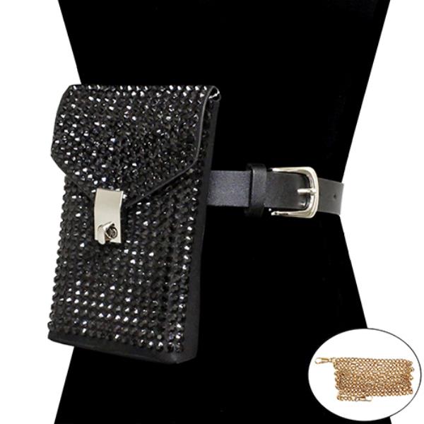 RHINESTONE MINI BAG WITH BELT