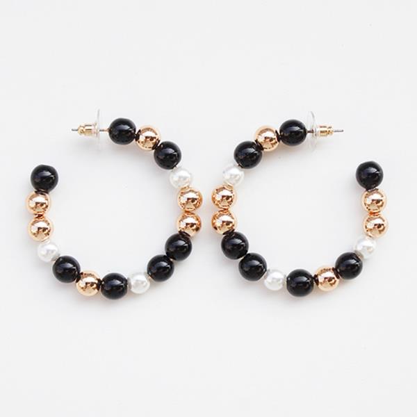 BALL BEAD OPEN CIRCLE EARRING
