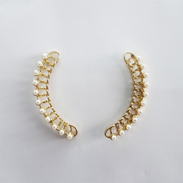 PEARL BEAD CIRCLE LINK EARRING