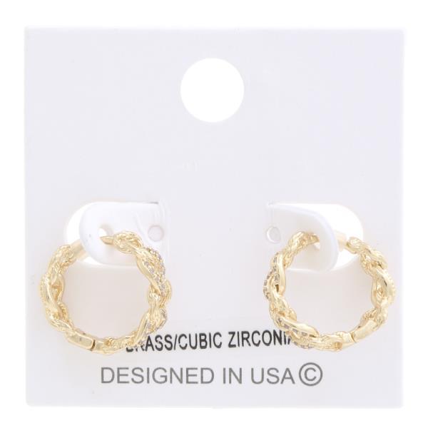 CURB LINK METAL HUGGIE EARRING