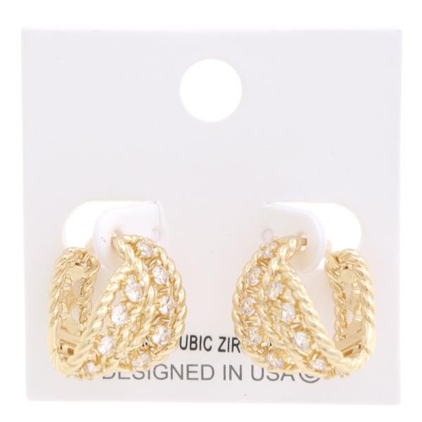 CRYSTAL METAL EARRING