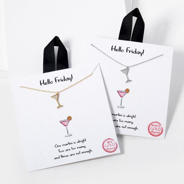 18K GOLD RHODIUM DIPPED HELLO FRIDAY NECKLACE