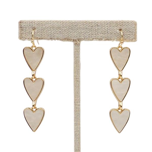 TRIPLE HEART DANGLE EARRING