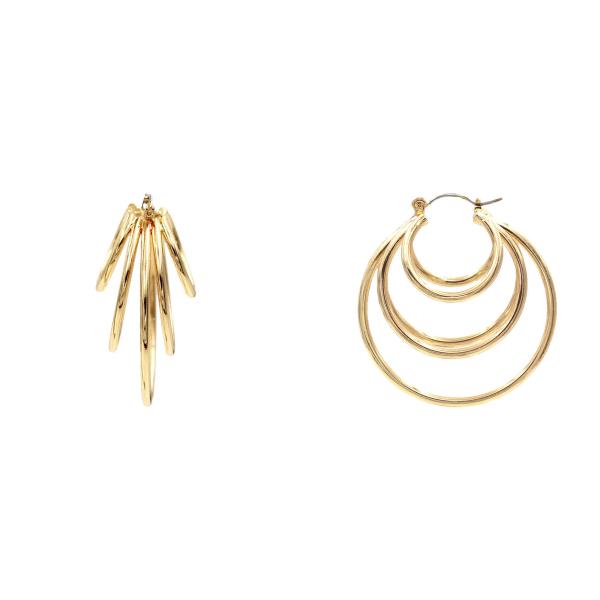 METAL MULTI ROUND HOOP EARRING