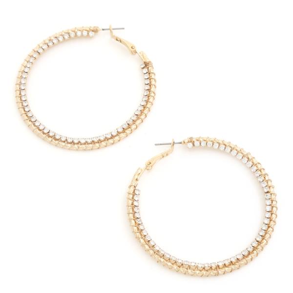 RHINESTONE HOOP EARRING