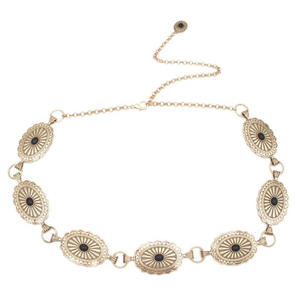 SOUTH WESTERN OVAL LINKED CONCHO CHAIN BELT