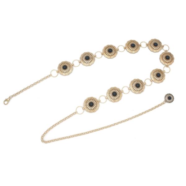 SOUTH WESTERN CIRCLE LINKED CONCHO CHAIN BELT