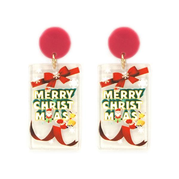 MERRY CHRISTMAS CUPS DANGLE EARRING
