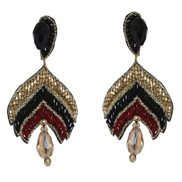 SEED BEAD ARROW DANGLE EARRING