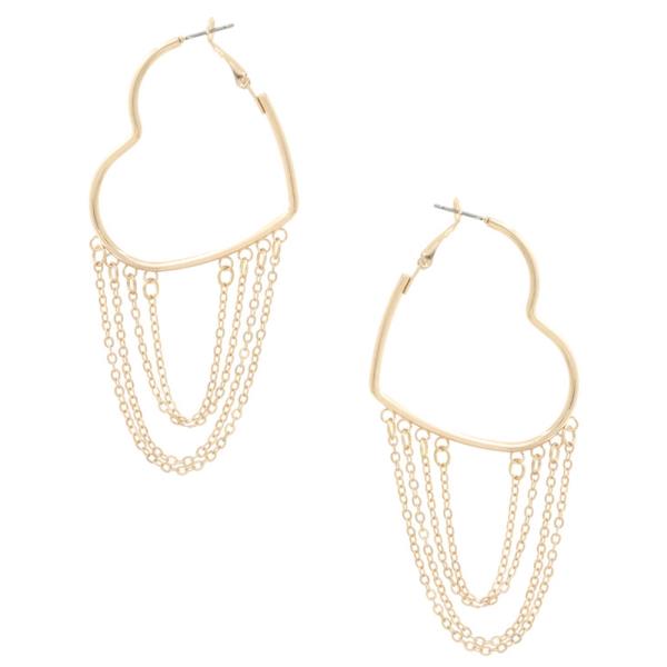 HEART CHAIN DANGLE EARRING