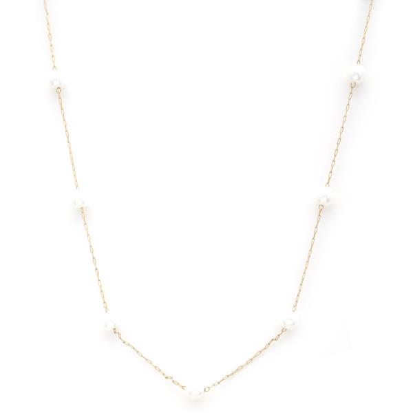 PEARL BEAD STATION NECKLACE