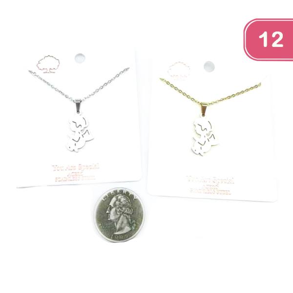 FASHION ANGEL PENDANT NECKLACE (12UNITS)